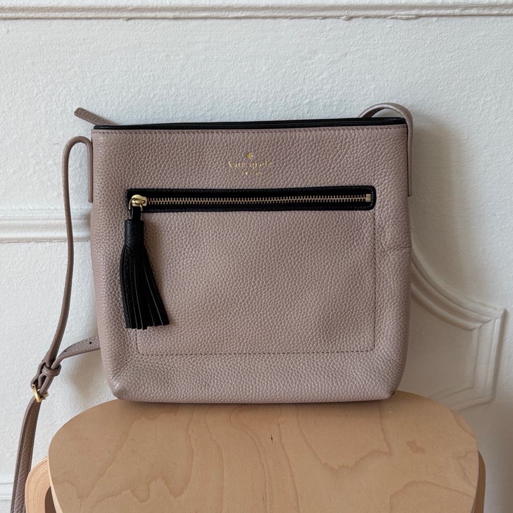 Kate Spade Taupe Crossbody Bag with Tassel